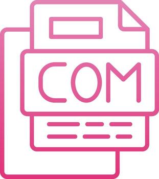 COM File Line Gradient Icon vector