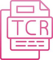 Tcr File Line Gradient Icon vector