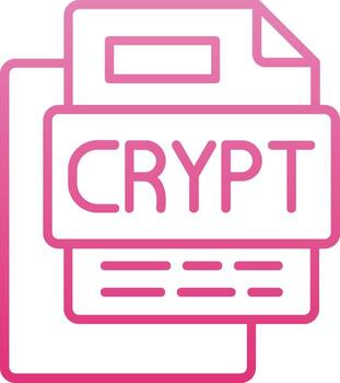 Crypt File Line Gradient Icon vector