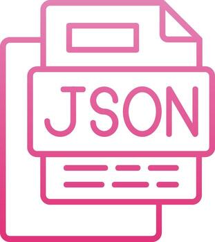 Json File Line Gradient Icon vector