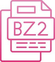 Bz2 File Line Gradient Icon vector