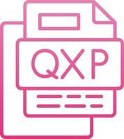 Qxp File Line Gradient Icon vector