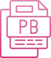 Pb File Line Gradient Icon vector