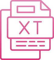 Xt File Line Gradient Icon vector