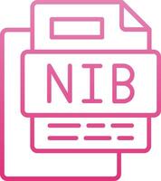 Nib File Line Gradient Icon vector