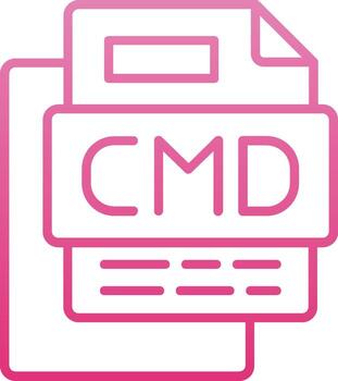 CMD File Line Gradient Icon vector