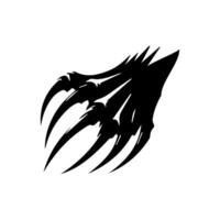 Claw marks and torn scratches. Cracks form animal claw scratches, wild beast paw marks with sharp fissures texture, damaged breaks and hollow scraps, black on white vector