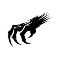 Claw marks and torn scratches. Cracks form animal claw scratches, wild beast paw marks with sharp fissures texture, damaged breaks and hollow scraps, black on white vector