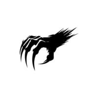 Claw marks and torn scratches. Cracks form animal claw scratches, wild beast paw marks with sharp fissures texture, damaged breaks and hollow scraps, black on white vector