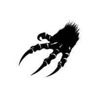 Claw marks and torn scratches. Cracks form animal claw scratches, wild beast paw marks with sharp fissures texture, damaged breaks and hollow scraps, black on white vector