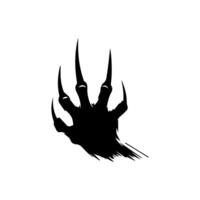 Claw marks and torn scratches. Cracks form animal claw scratches, wild beast paw marks with sharp fissures texture, damaged breaks and hollow scraps, black on white vector