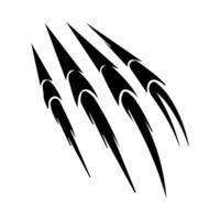 Claw marks and torn scratches. Cracks form animal claw scratches, wild beast paw marks with sharp fissures texture, damaged breaks and hollow scraps, black on white vector