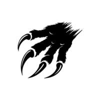 Claw marks and torn scratches. Cracks form animal claw scratches, wild beast paw marks with sharp fissures texture, damaged breaks and hollow scraps, black on white vector