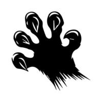 Claw marks and torn scratches. Cracks form animal claw scratches, wild beast paw marks with sharp fissures texture, damaged breaks and hollow scraps, black on white vector