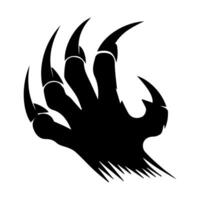 Claw marks and torn scratches. Cracks form animal claw scratches, wild beast paw marks with sharp fissures texture, damaged breaks and hollow scraps, black on white vector
