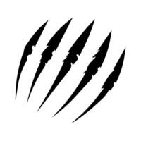 Claw marks and torn scratches. Cracks form animal claw scratches, wild beast paw marks with sharp fissures texture, damaged breaks and hollow scraps, black on white vector