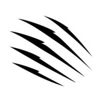 Claw marks and torn scratches. Cracks form animal claw scratches, wild beast paw marks with sharp fissures texture, damaged breaks and hollow scraps, black on white vector