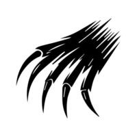 Claw marks and torn scratches. Cracks form animal claw scratches, wild beast paw marks with sharp fissures texture, damaged breaks and hollow scraps, black on white vector