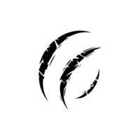 Claw marks and torn scratches. Cracks form animal claw scratches, wild beast paw marks with sharp fissures texture, damaged breaks and hollow scraps, black on white vector