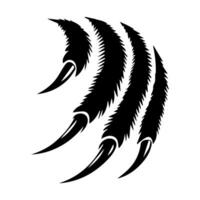 Claw marks and torn scratches. Cracks form animal claw scratches, wild beast paw marks with sharp fissures texture, damaged breaks and hollow scraps, black on white vector