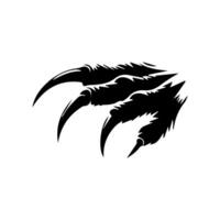 Claw marks and torn scratches. Cracks form animal claw scratches, wild beast paw marks with sharp fissures texture, damaged breaks and hollow scraps, black on white vector