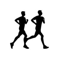 Runner silhouettes on the white background vector