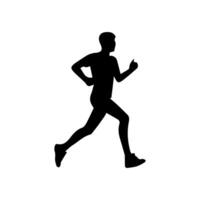 Runner silhouettes on the white background vector