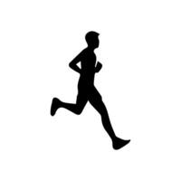 Runner silhouettes on the white background vector