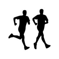 Runner silhouettes on the white background vector