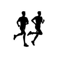 Runner silhouettes on the white background vector
