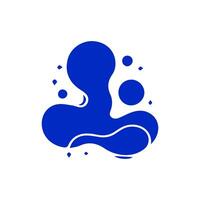 Liquid shapes, frames with uneven wavy edge set, collection. Water, fluid, paint, milk puddle, stain, rounded blot with splashes, drops, blobs, droplets. Design elements, backgrounds for tex vector