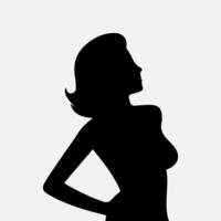 Woman silhouette, lady shadow isolated on white background. vector