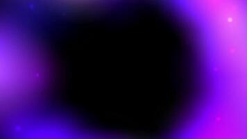 a purple and blue background with a black hole video
