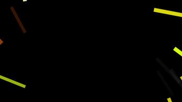 a black background with yellow, orange and green lines video
