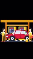 dois feliz personagens dentro uniforme lavando carro com Sabonete em vertical em alfa canal 2d desenho animado animação video
