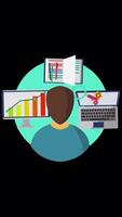 Your Information Is Safer With The Help Of The Analysis System On Vertical On Alpha Channel 2D Cartoon Animation video