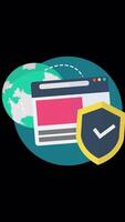 Protect Your Information By Establishing Web Security On Vertical On Alpha Channel 2D Cartoon Animation video