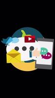 Manage Your Business Anywhere In The World Via Social Media On Vertical On Alpha Channel 2D Cartoon Animation video
