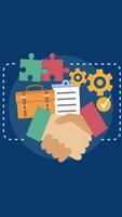 Handshake In Partnership Agreement And Successful Business On Vertical 2D Cartoon Animation video