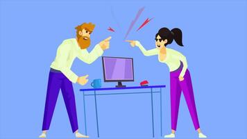 Office Workers Angry Discussing Project 2D Cartoon Animation video