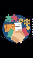 Handshake In Partnership Agreement And Successful Business On Vertical On Alpha Channel 2D Cartoon Animation video