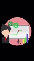 Showing Business Presentation To His Boss On Vertical On Alpha Channel 2D Cartoon Animation video