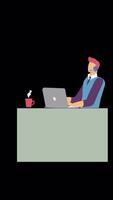 Male Employee At The Call Center Is Trying To Solve The Problem With The Customer On Alpha Channel On Vertical video