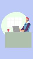 Male Employee At The Call Center Is Trying To Solve The Problem With The Customer On Vertical video