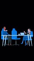 Office Workers Talking About The Project In The Meeting On Alpha Channel On Vertical video