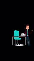 Office Worker Talking To The Manager About The Project On The Phone In The Office On Alpha Channel On Vertical video