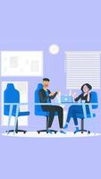 Office Workers Talking About The Project In The Meeting On Vertical video