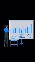 Office Worker Showing Business Presentation To His Boss On Vertical video