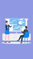 Office Worker Showing Business Presentation To His Boss On Vertical video