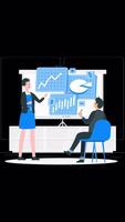 Office Worker Showing Business Presentation To His Boss On Alpha Channel On Vertical video